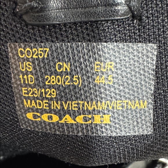 Coach Men’s CitySole Lace-Up Boot Signature Jacquard Black Size 11D NWOT - Picture 12 of 15